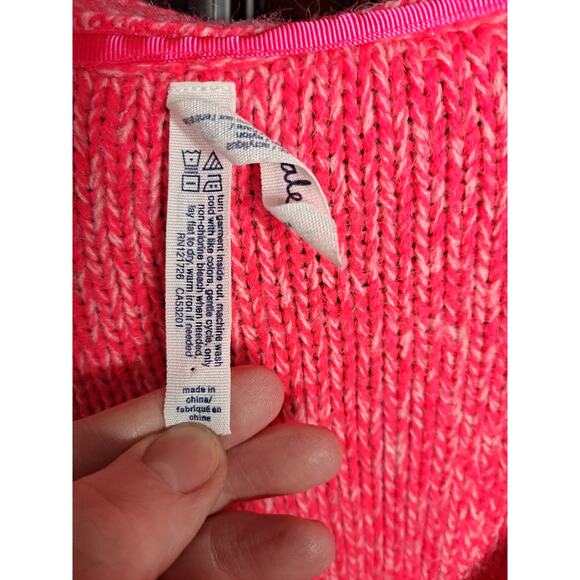 Aeropostale Women's Pink Heathered Braided Long Sleeve Button-Up Cardigan Size S - Picture 5 of 7